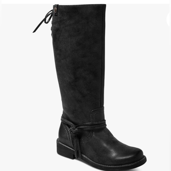 Roxy Shoes - Roxy Women's Rider Motorcycle Distressed Tall Boots Black Shoes 8